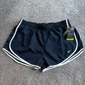 Nike Women's Navy Blue Athletic Shorts with White Trim